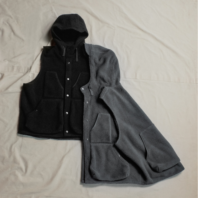 Fleece hooded oversized vest | ENGINEERED GARMENTS