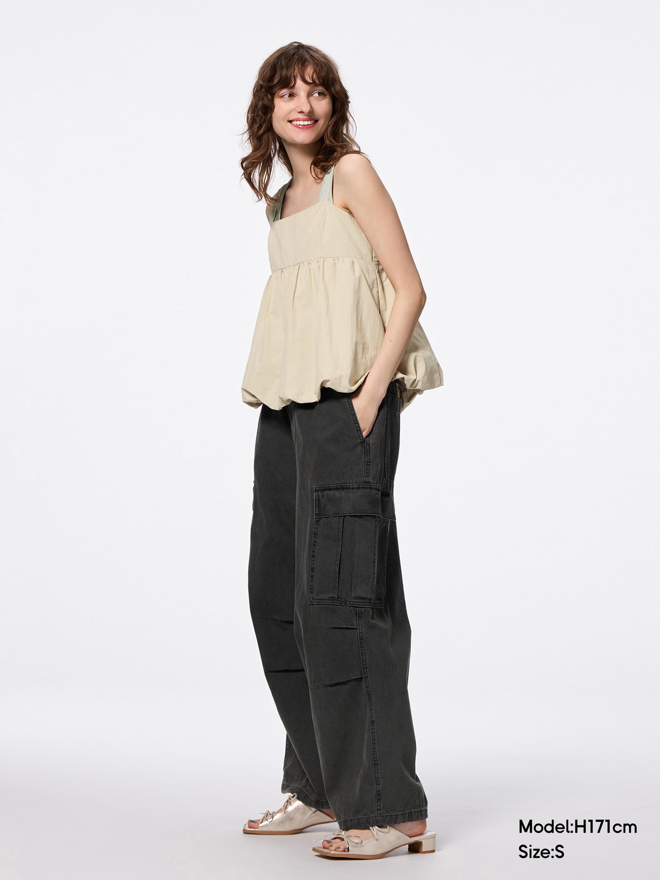 男女通用Denim Super Wide Cargo Pants - GU香港