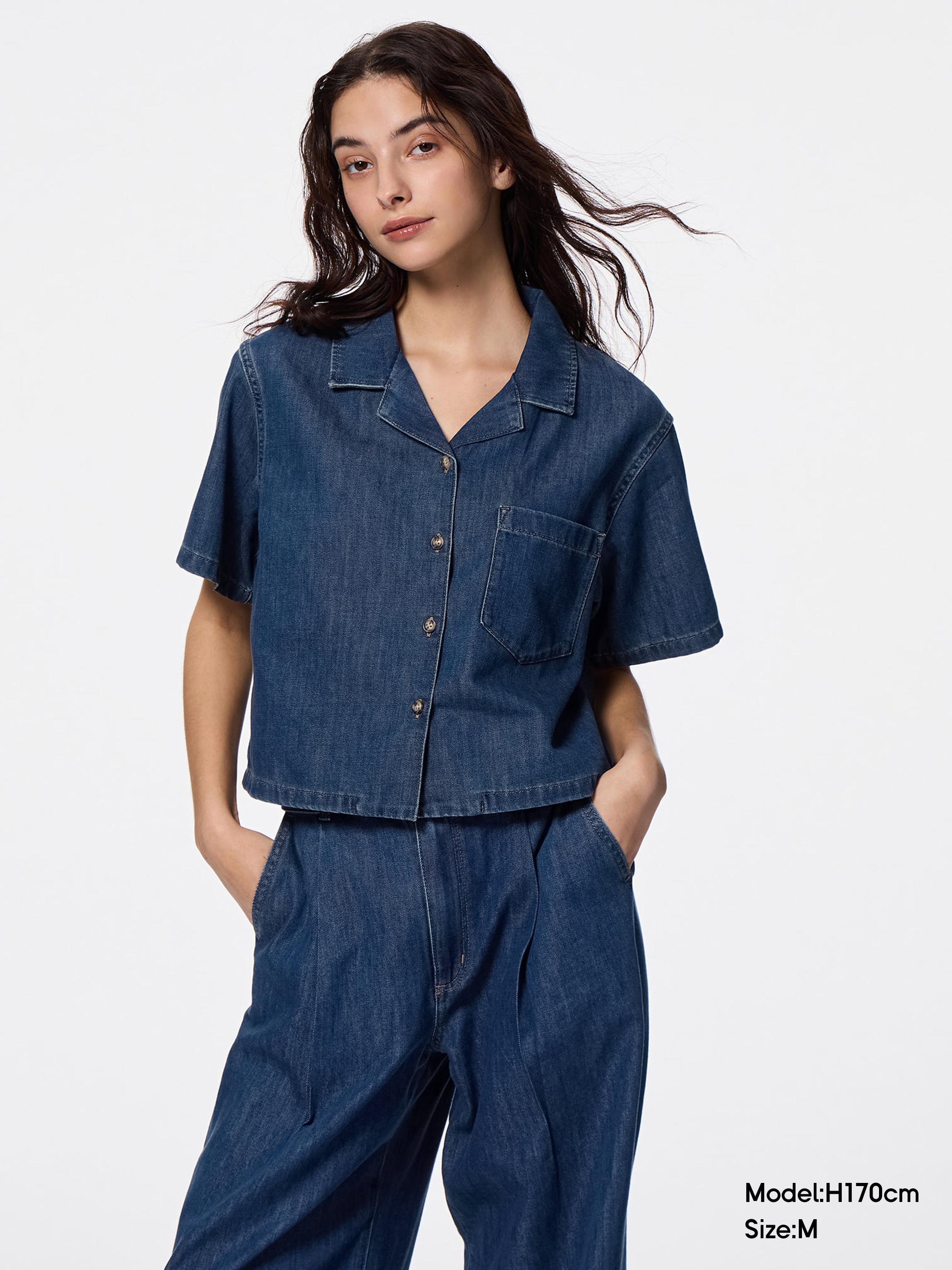 Sakauehikari様 女裝Light Denim Open Collar Shirt/S - GU香港