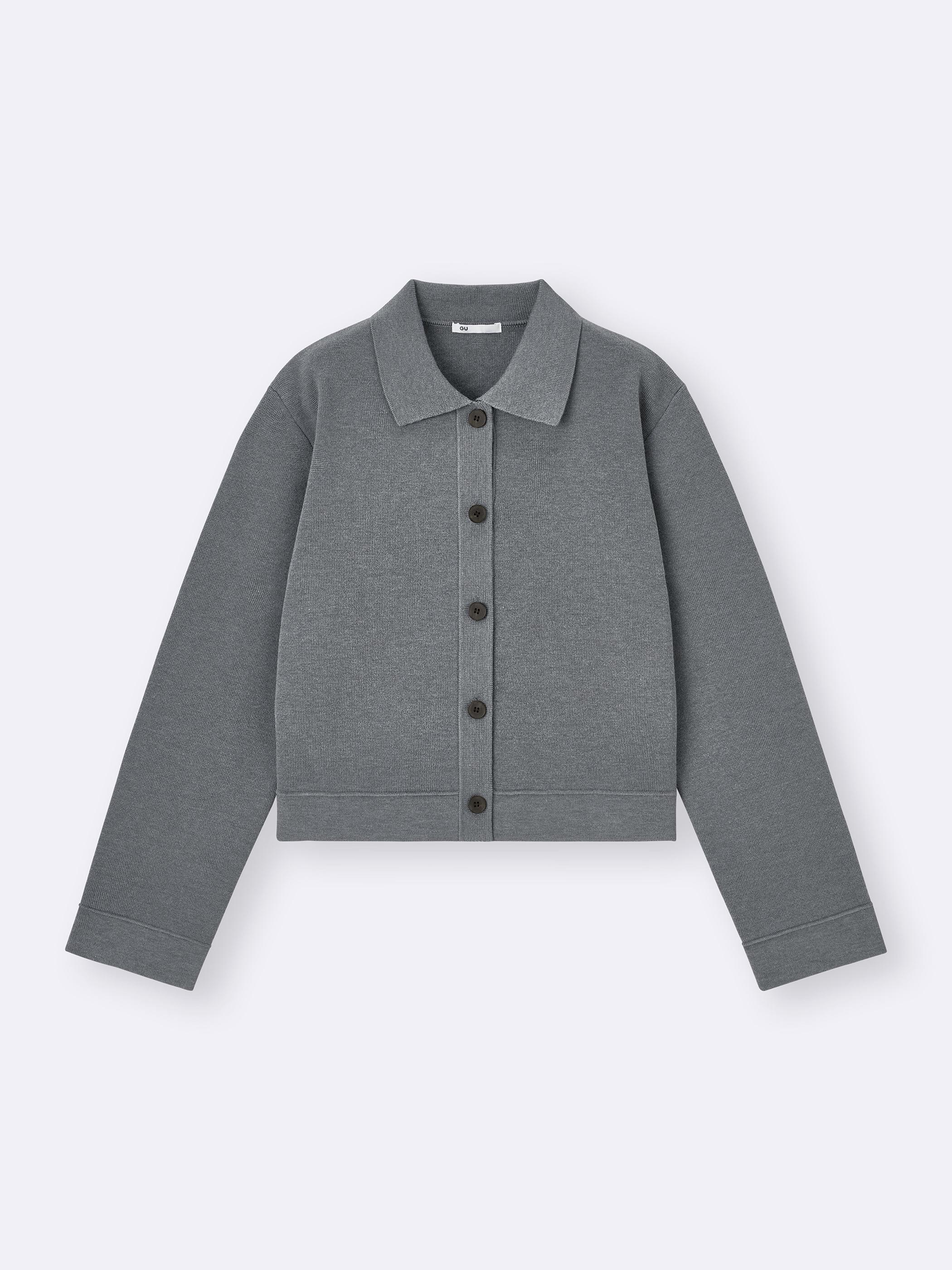女裝Milano Ribbed Polo Cardigan - GU香港