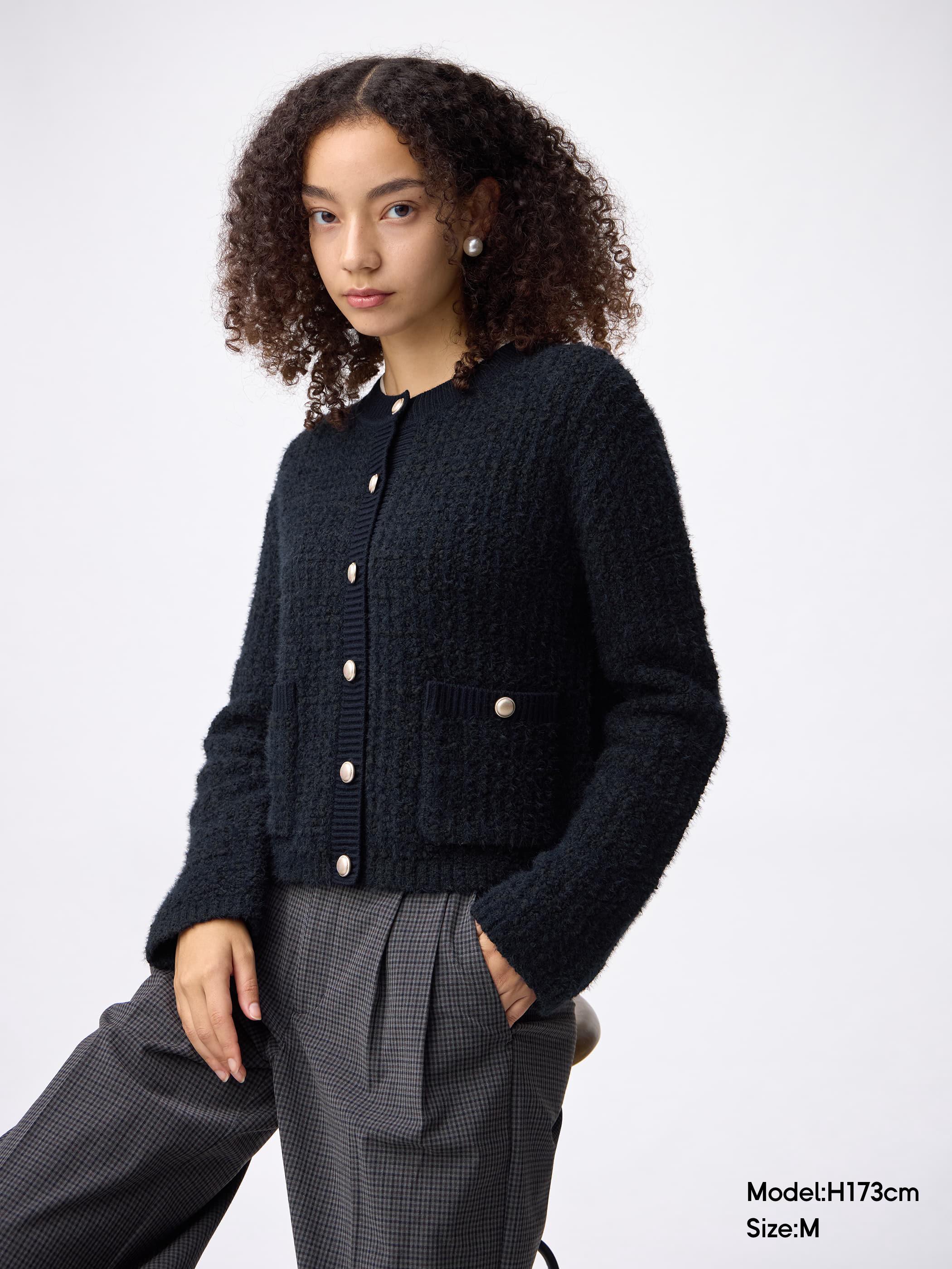 女裝Tweedy Knitted Cardigan - GU香港