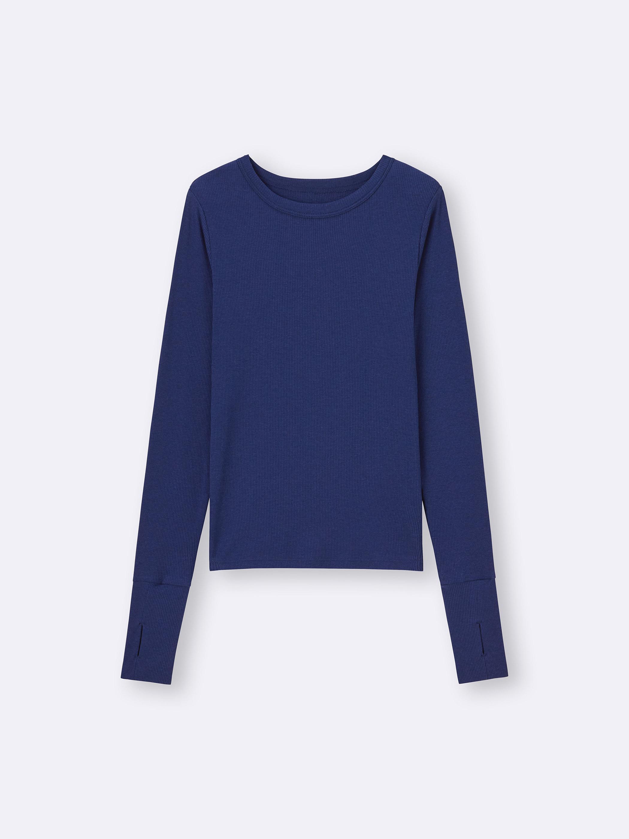warm RIBカットソー 女裝Warm Ribbed Crew Neck T-shirt/L - GU香港