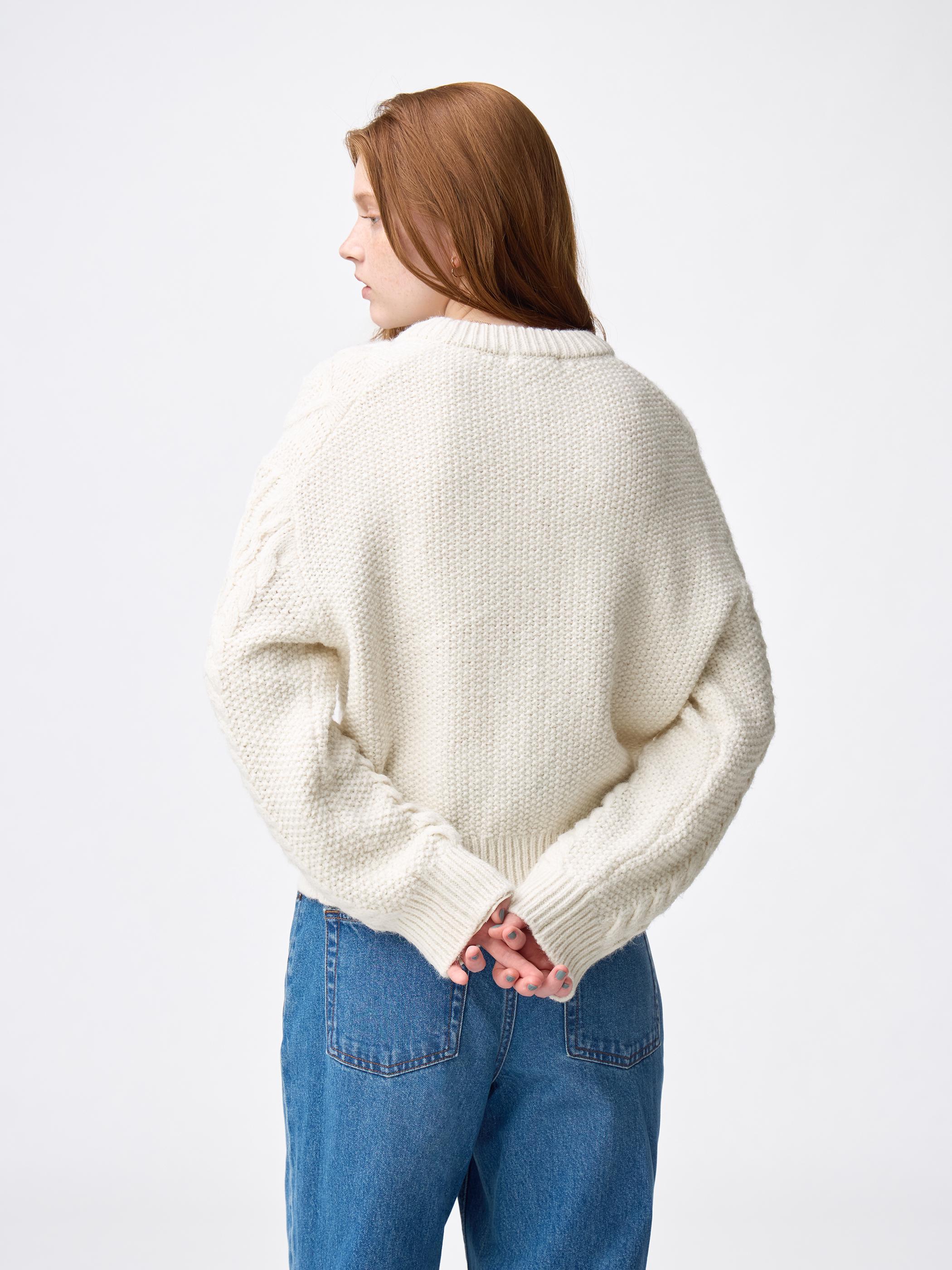 女裝Cable Crew Neck Knitted Pullover - GU香港