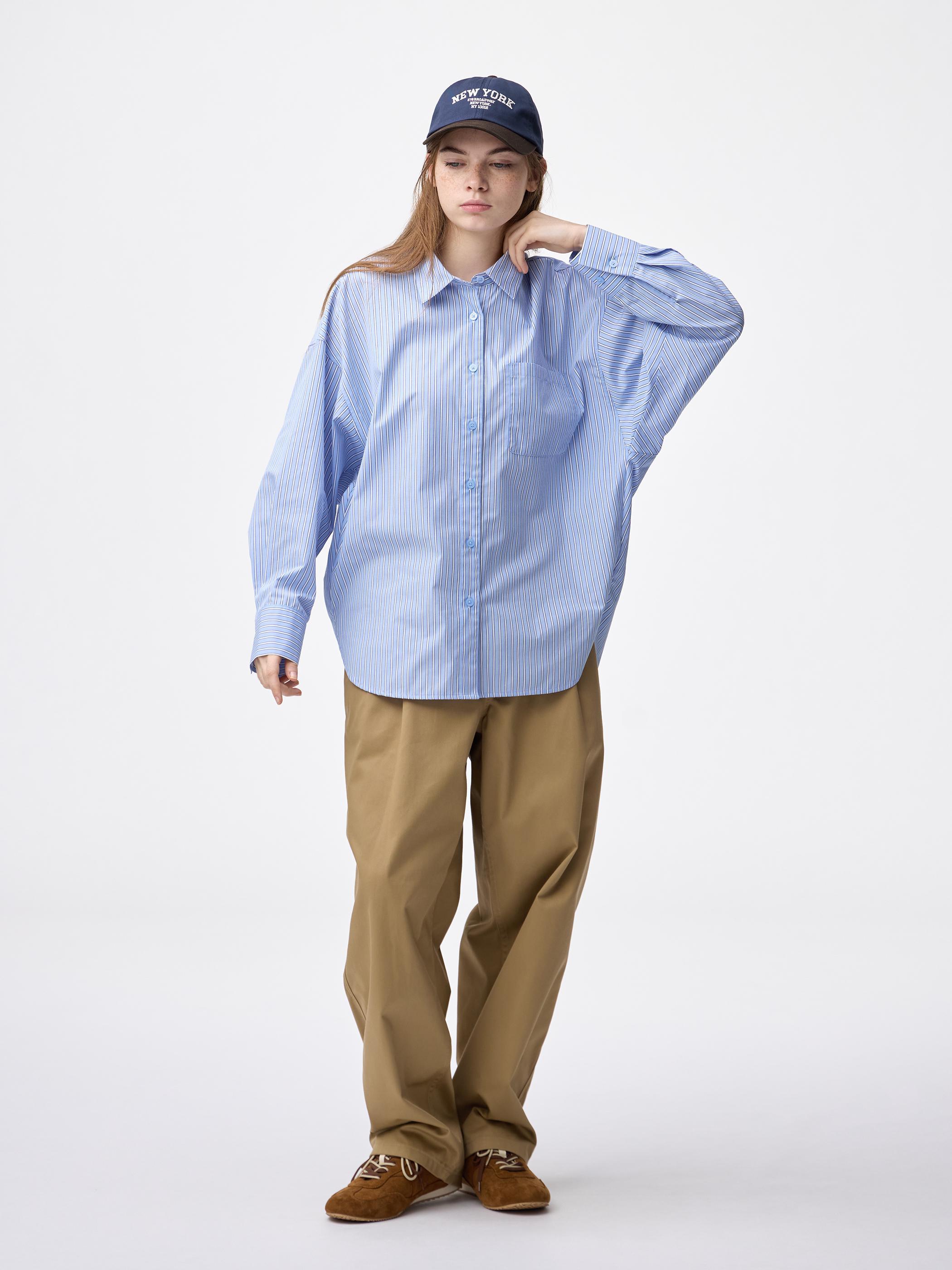 女裝Dolman Sleeve Striped Shirt - GU香港