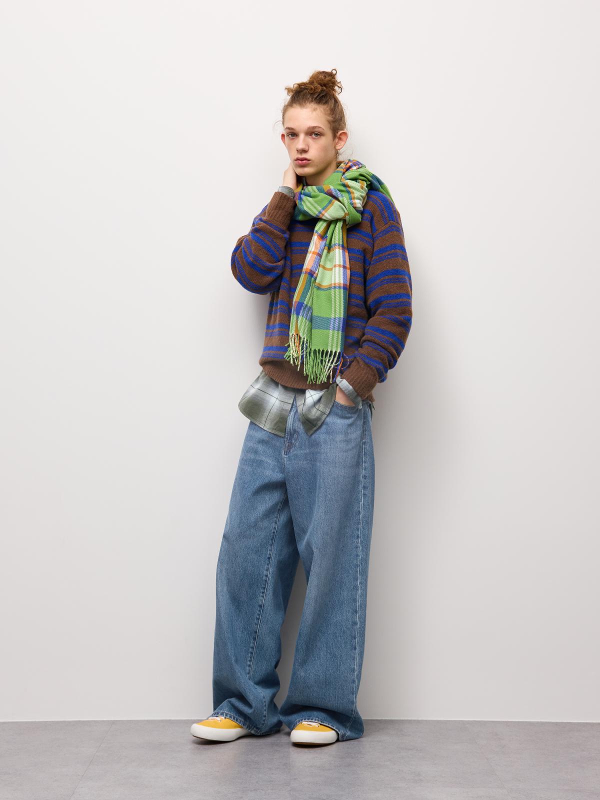 Super Wide Jeans/PF、Faux Leather Zip Jacket/MN」的穿搭靈感｜GU