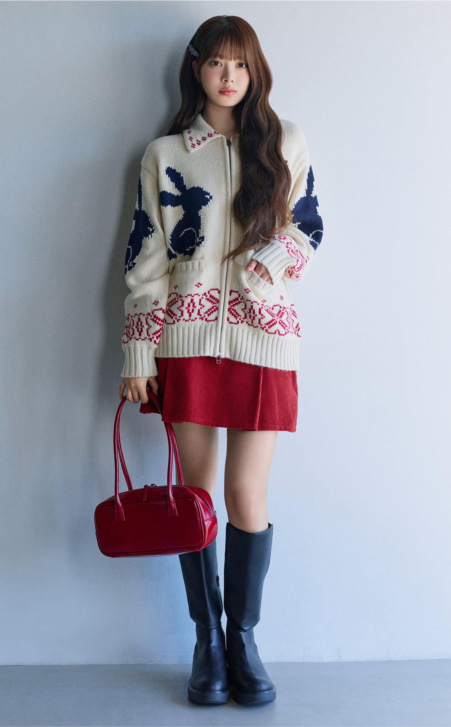 Knitted Jacket (rokh) × Skort