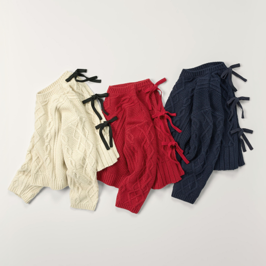 Cable back ribbon sweater by rokh