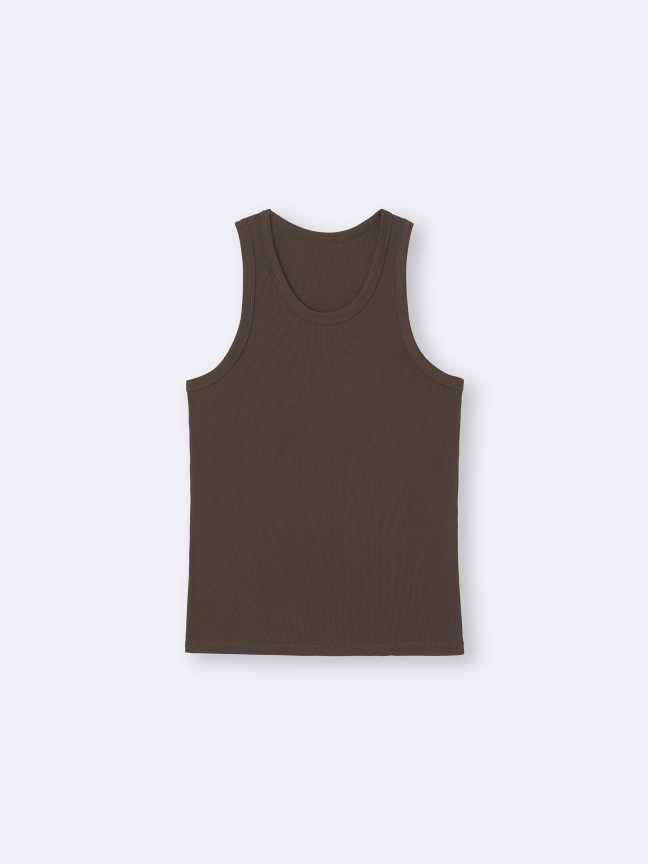 Cotton color ribbed tank top