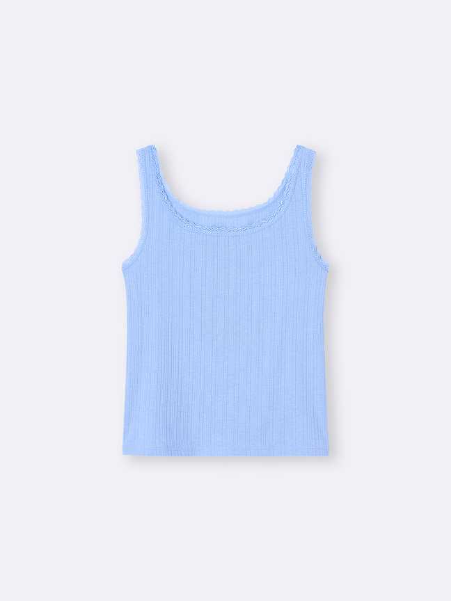 W's cotton blend lace tank top/dry