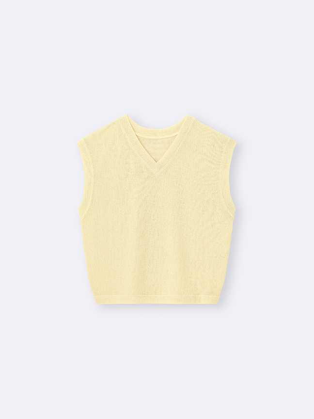 W's loop yarn V neck T-shirt