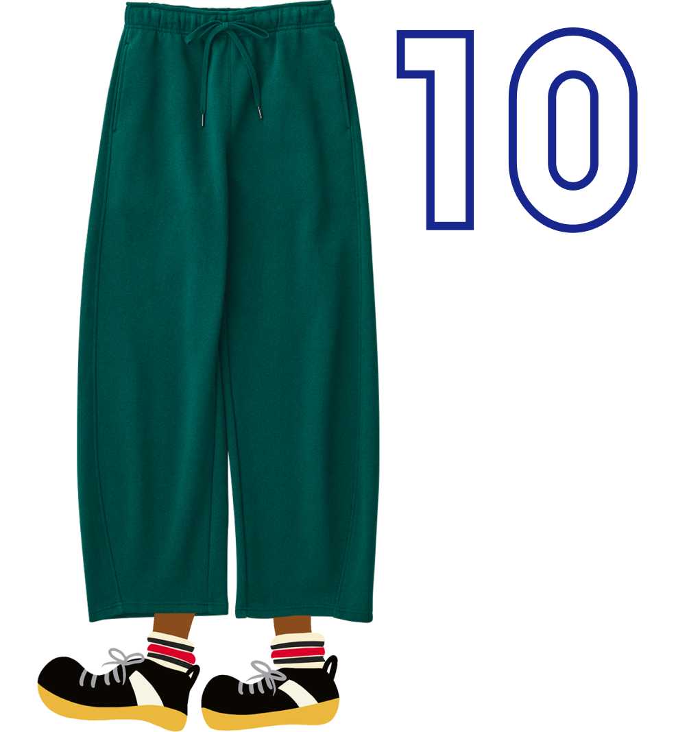 10. ヘビーウェイトスウェットバレルレッグパンツ