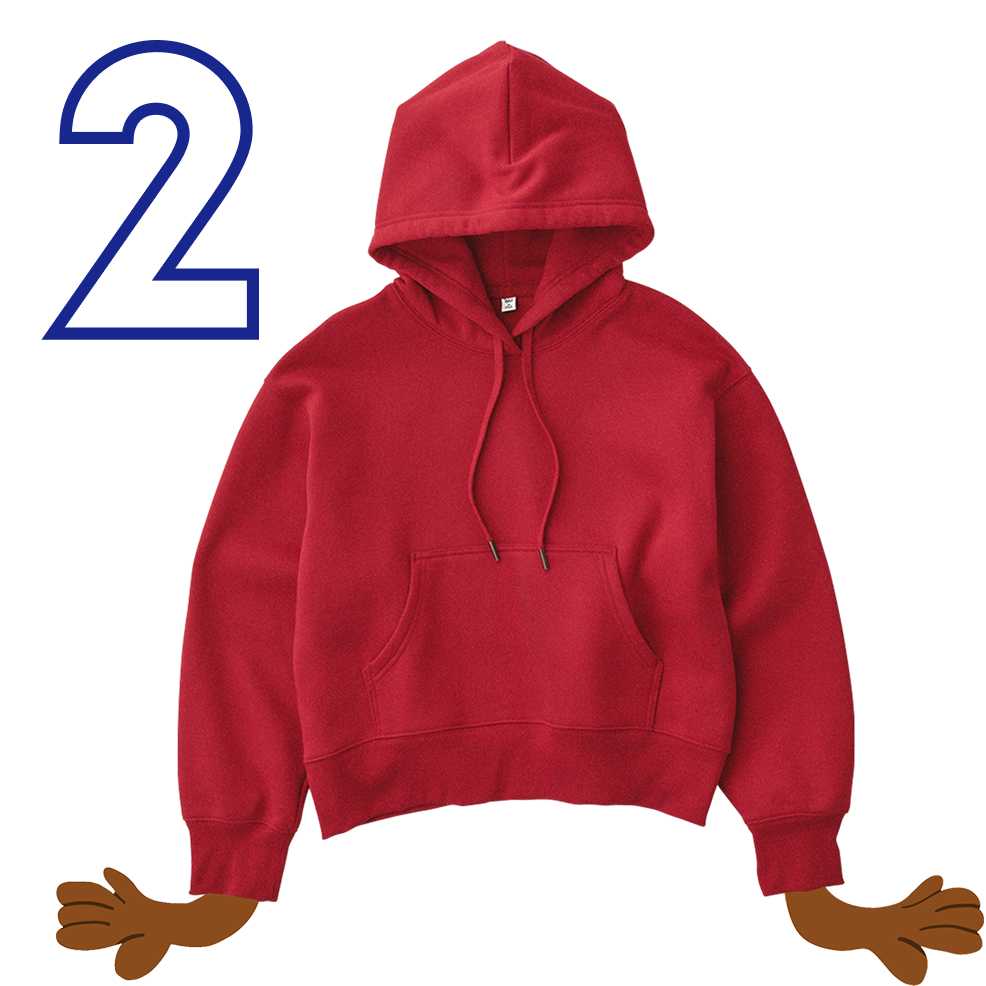 2. ヘビーウェイトスウェットショートパーカー