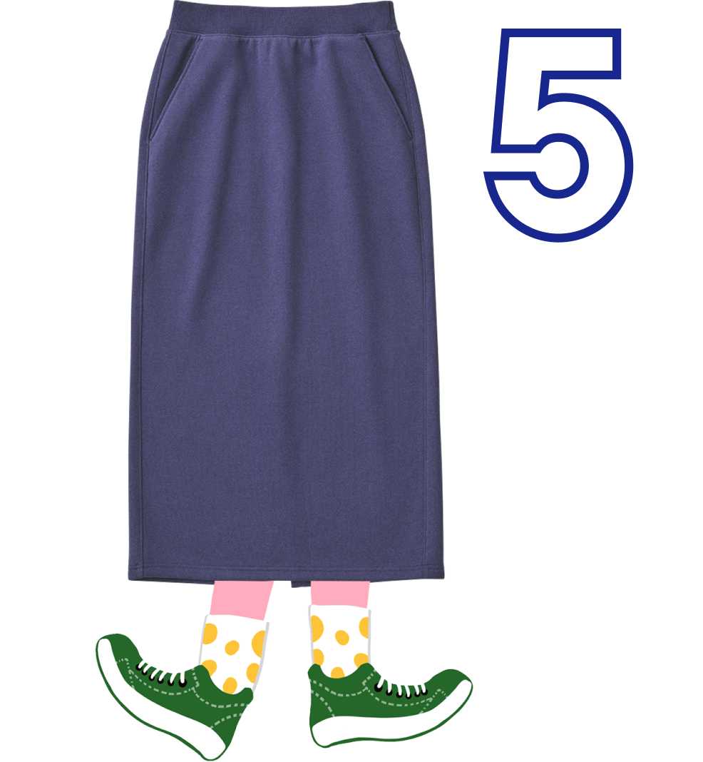 5. ヘビーウェイトスウェットナロースカート