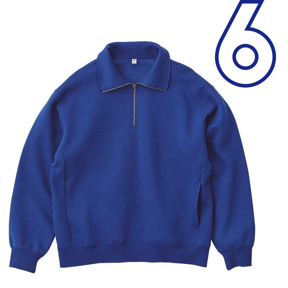 6. MEN ヘビーウェイトスウェットハーフジッププルオーバー