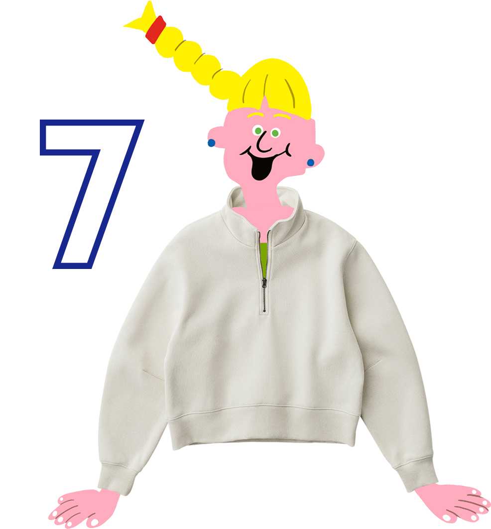 7. ヘビーウェイトスウェットハーフジッププルオーバー