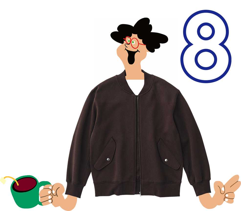 8. MEN ヘビーウェイトスウェットリブブルゾン