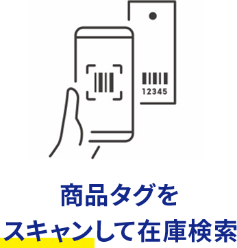 商品タグをスキャンして在庫検索