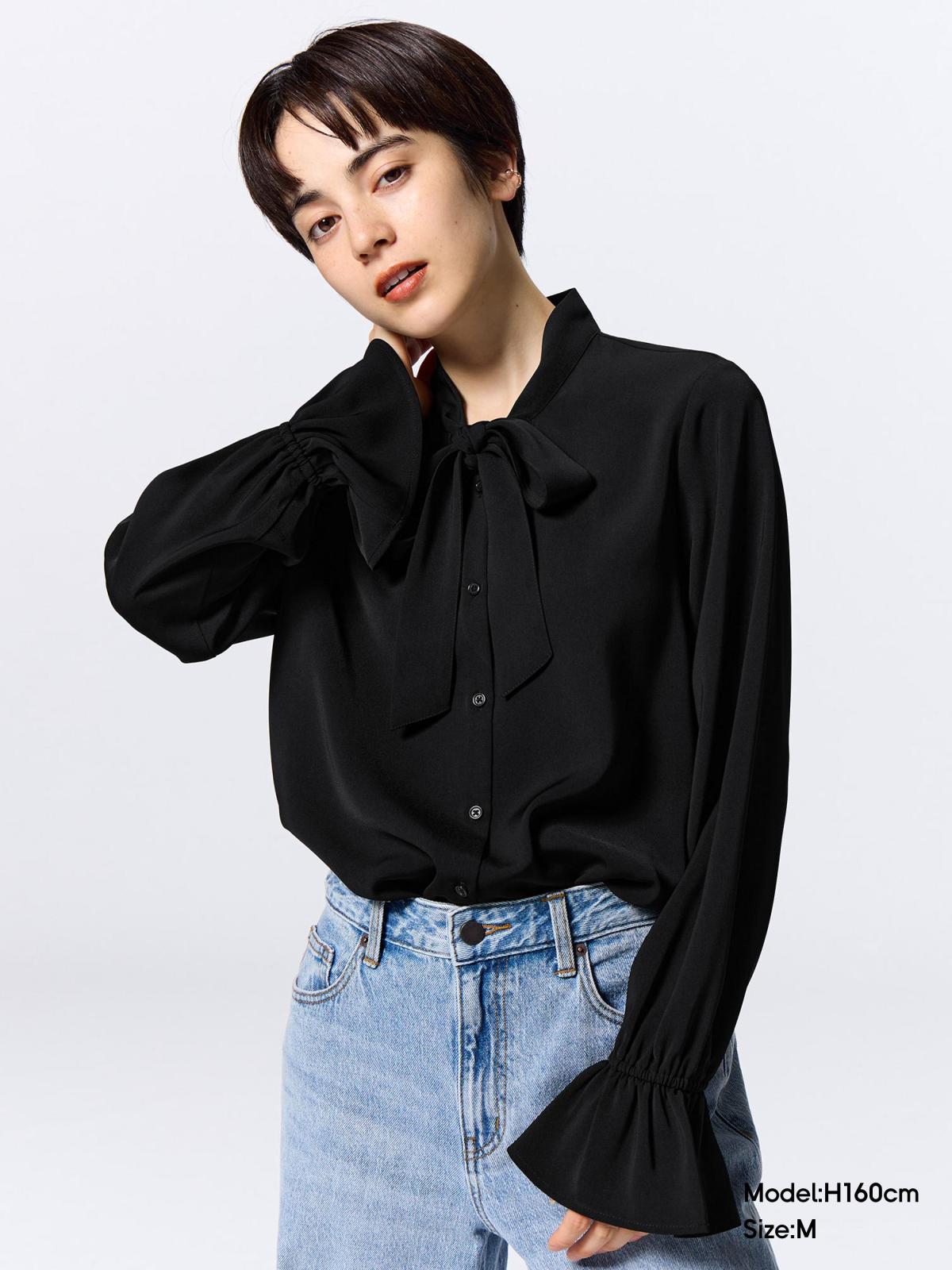 女裝蝴蝶結領上衣Z | UQ 搜尋