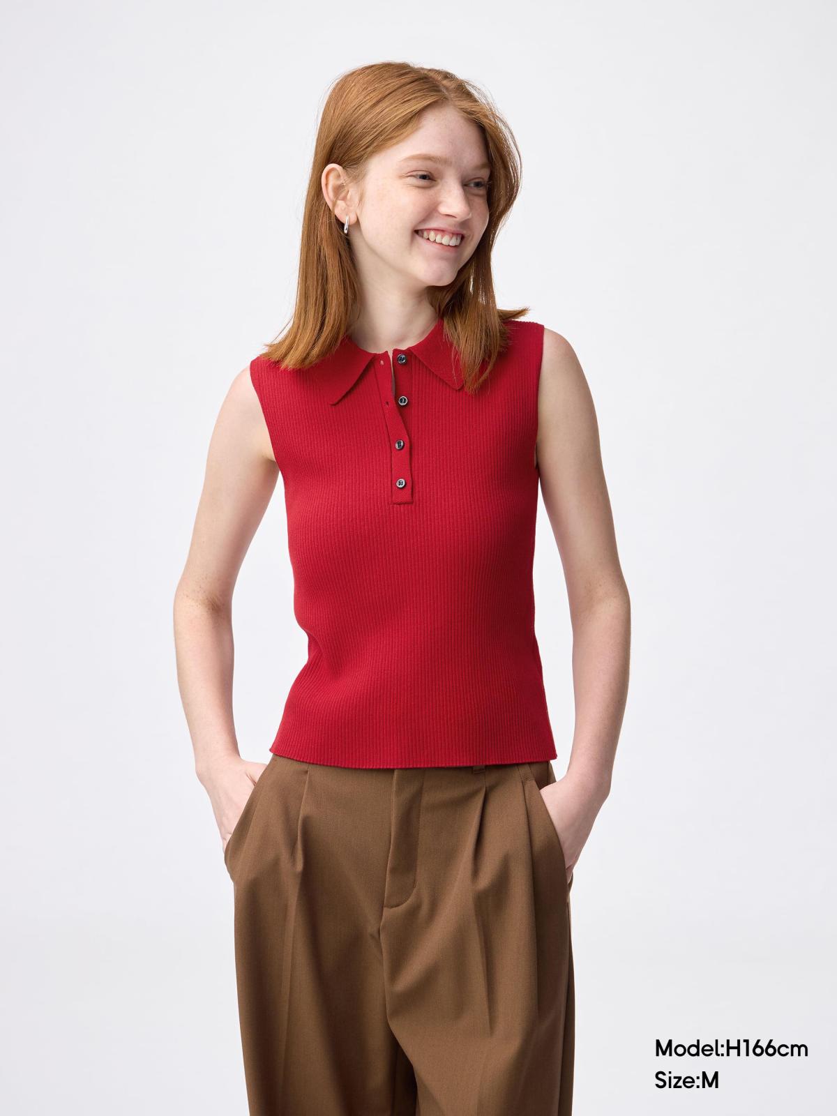 女裝兩件式羅紋針織polo衫